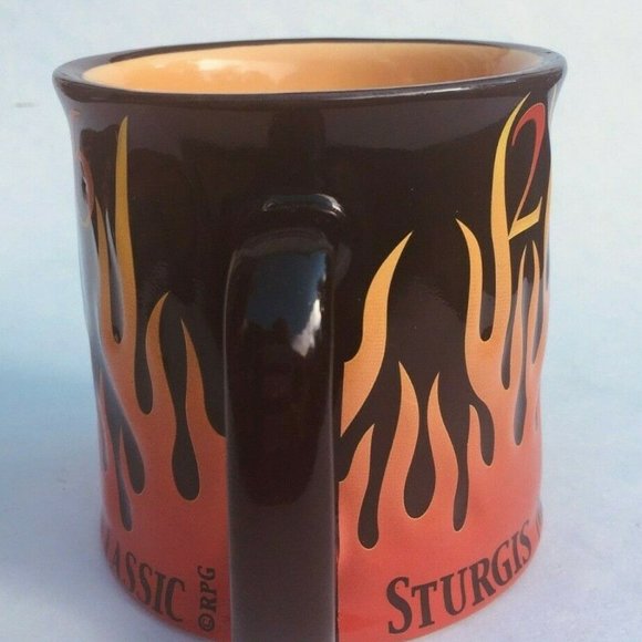 2006 Sturgis Motor Classic Large Ceramic Mug Flames Spider Cross Rally - Picture 2 of 9